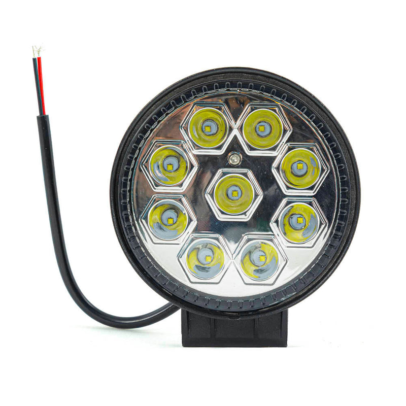 Στρογγυλός LED προβολέας εργασίας, 27W, 9 LED δίοδοι, βάση στήριξης κάτω