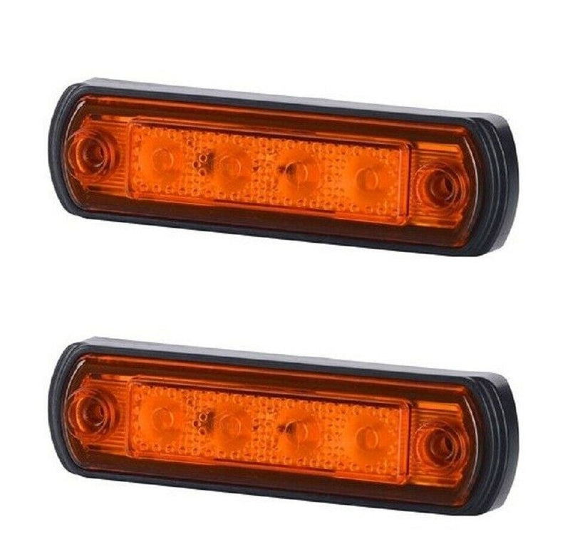 Φως σήμανσης LED για roll bar, κίτρινο, 12/24V, 11 x 31 x 19 mm, απόσταση βάσεων στερέωσης 82 mm, καλώδιο 250 mm