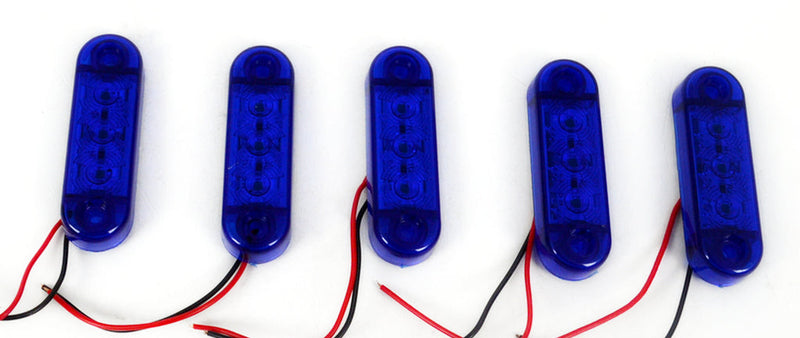Μίνι πλαϊνό φανό θέσης LED, 3 μπλε LEDs, 12/24V, έγκριση E-Mark