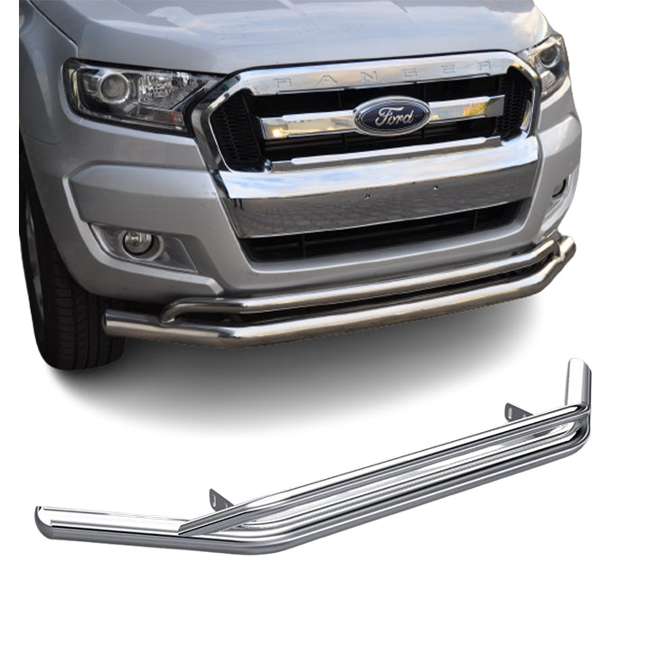 Μπροστινή μπάρα προστασίας – κατάλληλο για Ford Ranger 2012+, ανοξείδωτος χάλυβας, Ø76/42 mm, 1600 x 170 mm