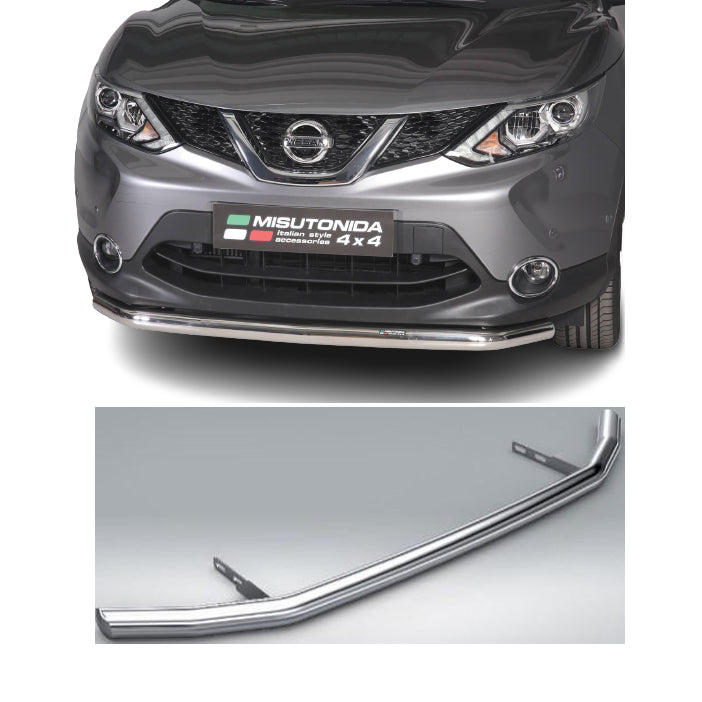Μπροστινή μπάρα προστασίας – κατάλληλο για Nissan Qashqai 2013–2017, ανοξείδωτο ατσάλι, Ø60 mm