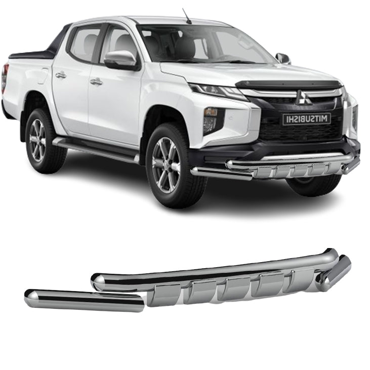 Μπροστινή μπάρα προστασίας – κατάλληλο για Mitsubishi L200 2019+, Ø76 mm, 1400 x 150 mm, ανοξείδωτο ατσάλι