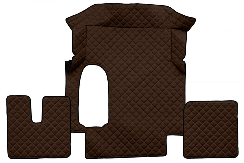 Καφέ πατάκια δαπέδου από τεχνητό δέρμα (eco leather) κατάλληλο για MAN TGA wide cab 2000–2010