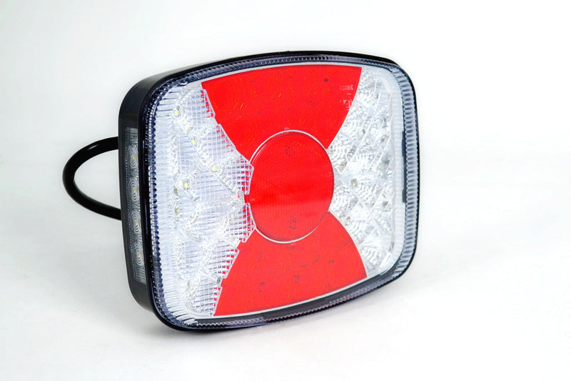 LED πίσω φανάρι τρέιλερ – 24V, 210 x 170 x 45 mm, πίσω λάμπα 4 λειτουργιών με σύνδεση καλωδίου