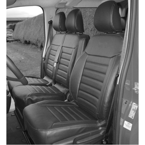 Δερμάτινη ταπετσαρία καθισμάτων για Mercedes Sprinter 2019, Μαύρη με μαύρη ραφή